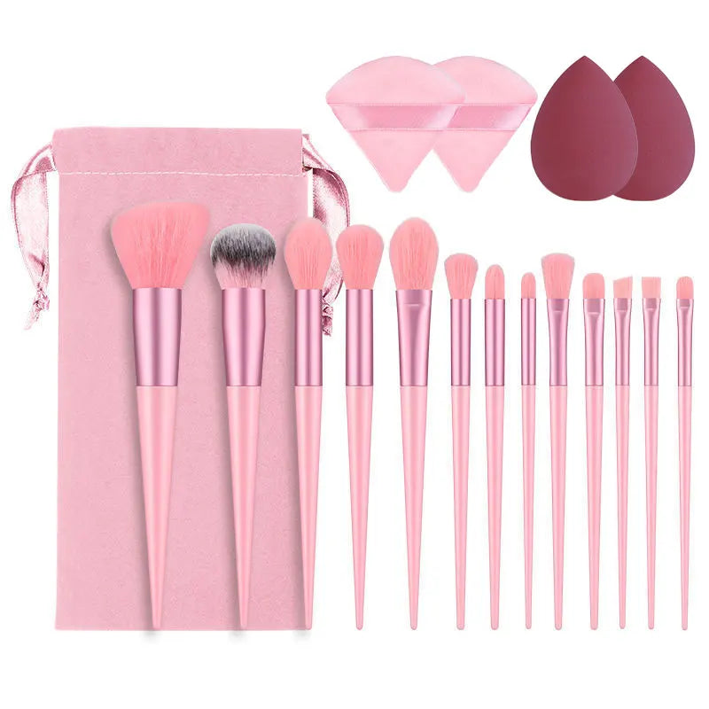 Kit Completo para maquiagem com pincéis, esponjas e blush!