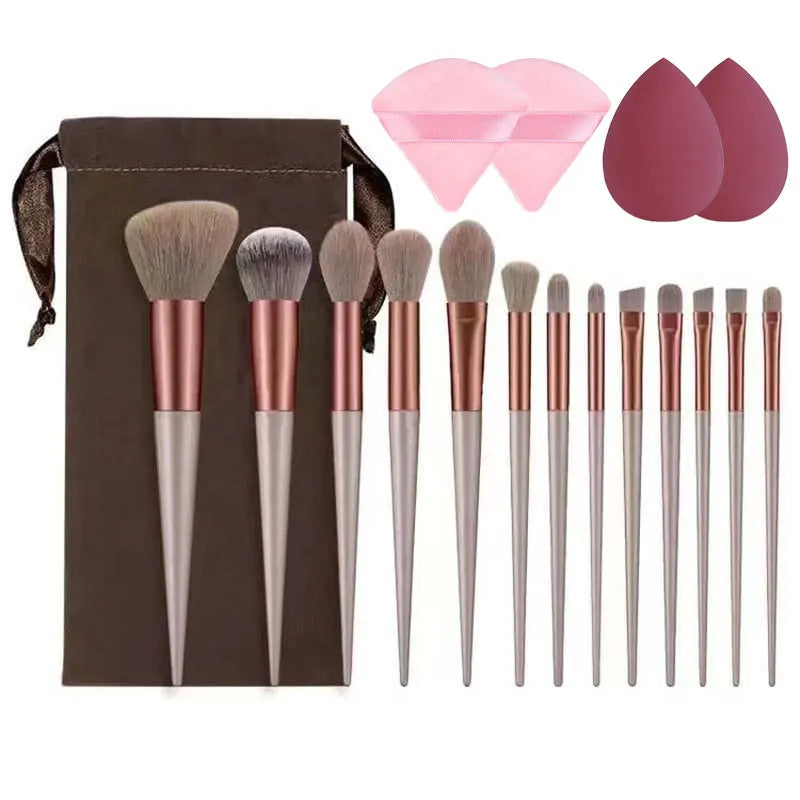 Kit Completo para maquiagem com pincéis, esponjas e blush!