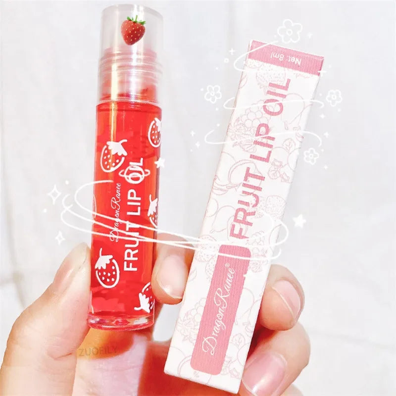 Brilho e Hidratante Labial Transparente de Frutas - 🍓💖