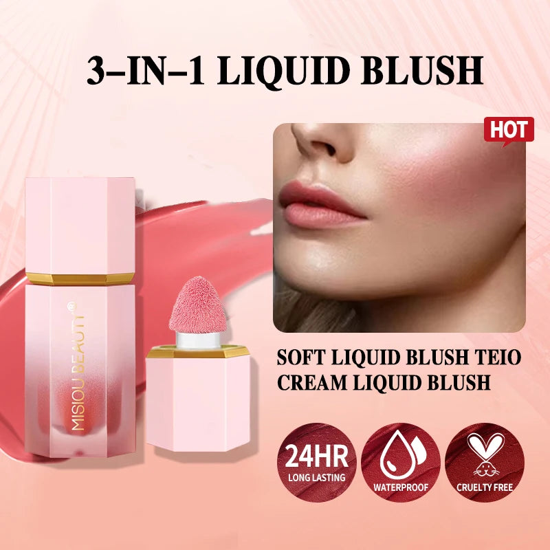 Blush Líquido Fosco em Bastão - Grande Durabilidade para lábios e bochechas + à prova d'água!